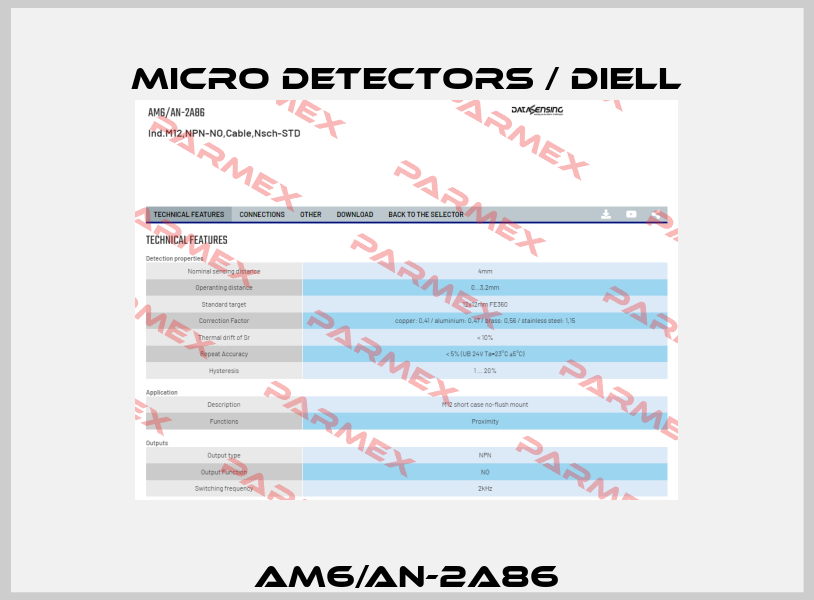 AM6/AN-2A86 Micro Detectors / Diell