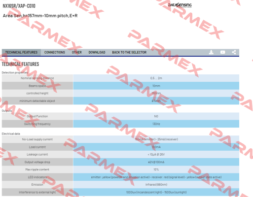 NX16SR/XAP-C010 Micro Detectors / Diell (now Datasensing)