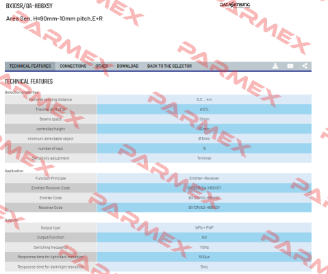 BX10SR/0A-HB6XSY Micro Detectors / Diell (now Datasensing)