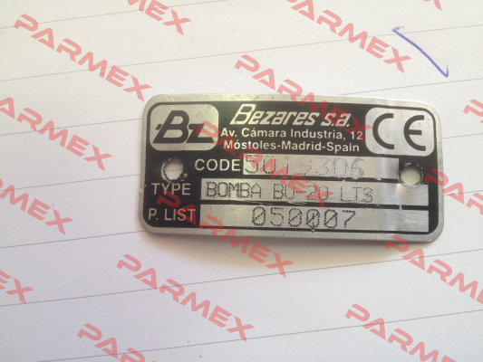 5019306/BOMBA BU-20 LTS alternative 5044406: BE 23 and 5046706: BEU 23  Bezares