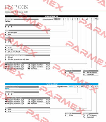 FMP-039-2-S-V-A-6-M25-N-P01 MP Filtri