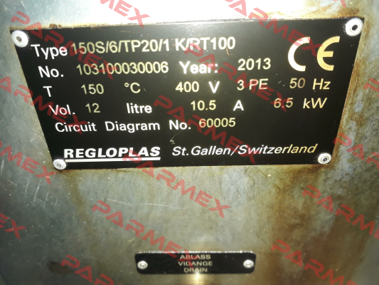150S/6KW/TP20/1K/RT100 Regloplas