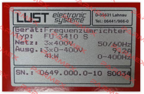 FU 3410 S obsolete, replaced by CDA34.010,Wx.x,PC1  Lust