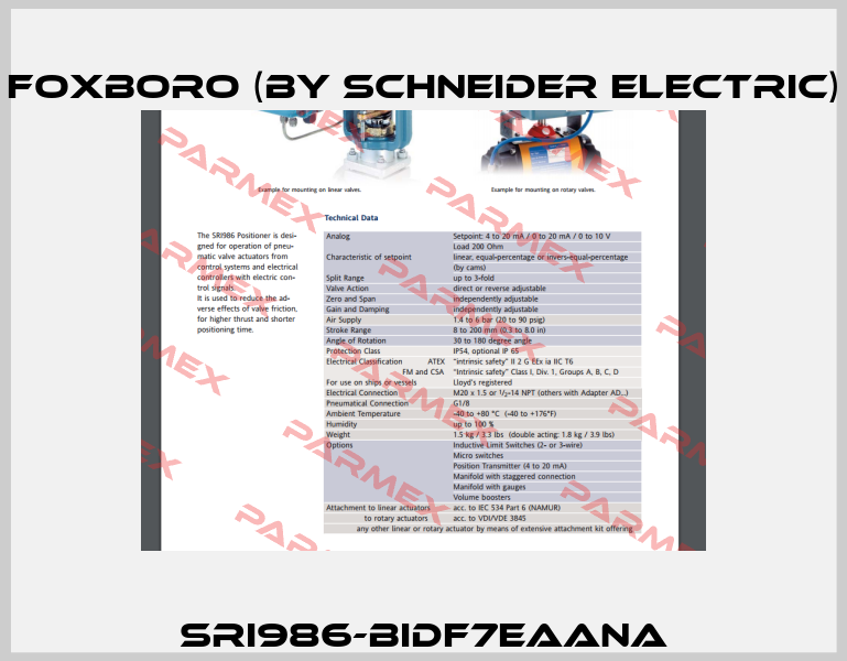 SRI986-BIDF7EAANA Foxboro (by Schneider Electric)