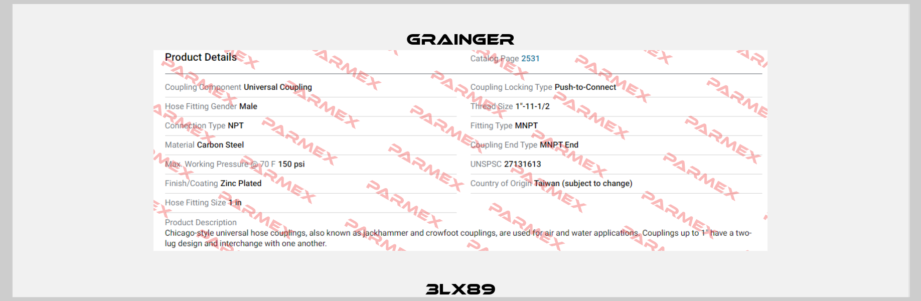 3LX89 Grainger