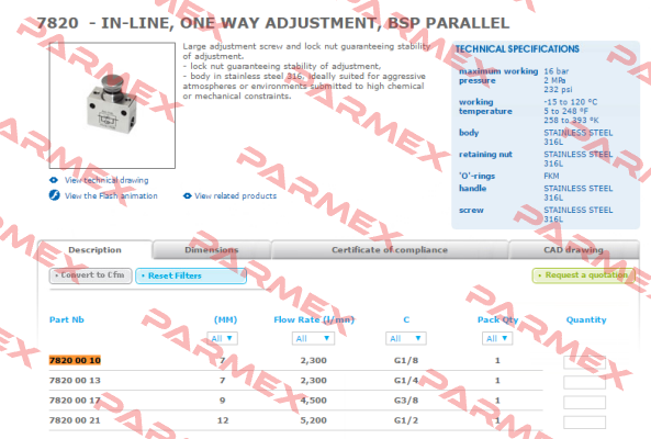 7820 00 10 Legris (Parker)