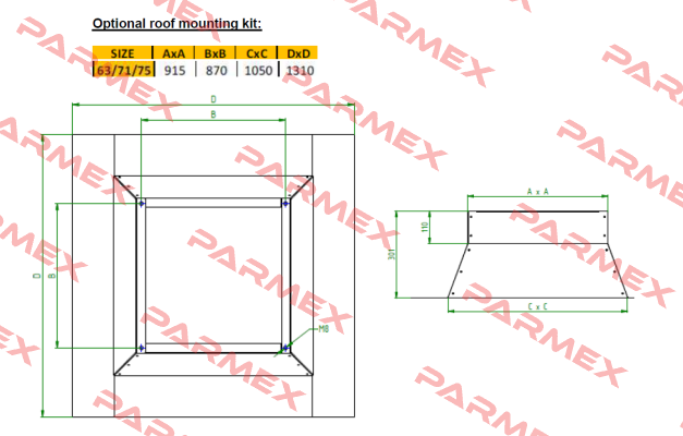 Mounting kit fot FC 756 T  Dynair