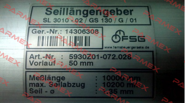 5930Z01-072.028 , SL3010-PK1023MII-GS130   FSG Fernsteuergeräte