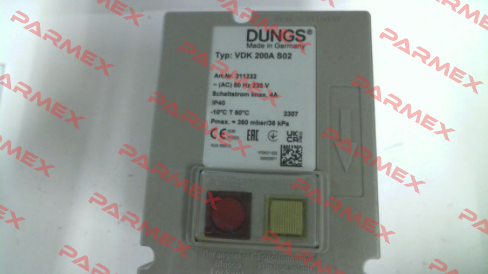 P/N: 211222, Type: VDK 200A S02 Dungs