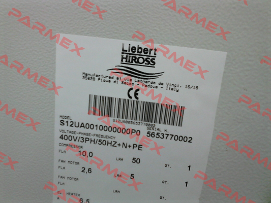 Motor for inner body for S12UA0010000000P0, SN:5653770002  Liebert Hiross
