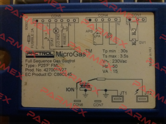 TYPE:P25F FML  PROD NO:427001/V27 Pactrol